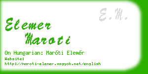 elemer maroti business card